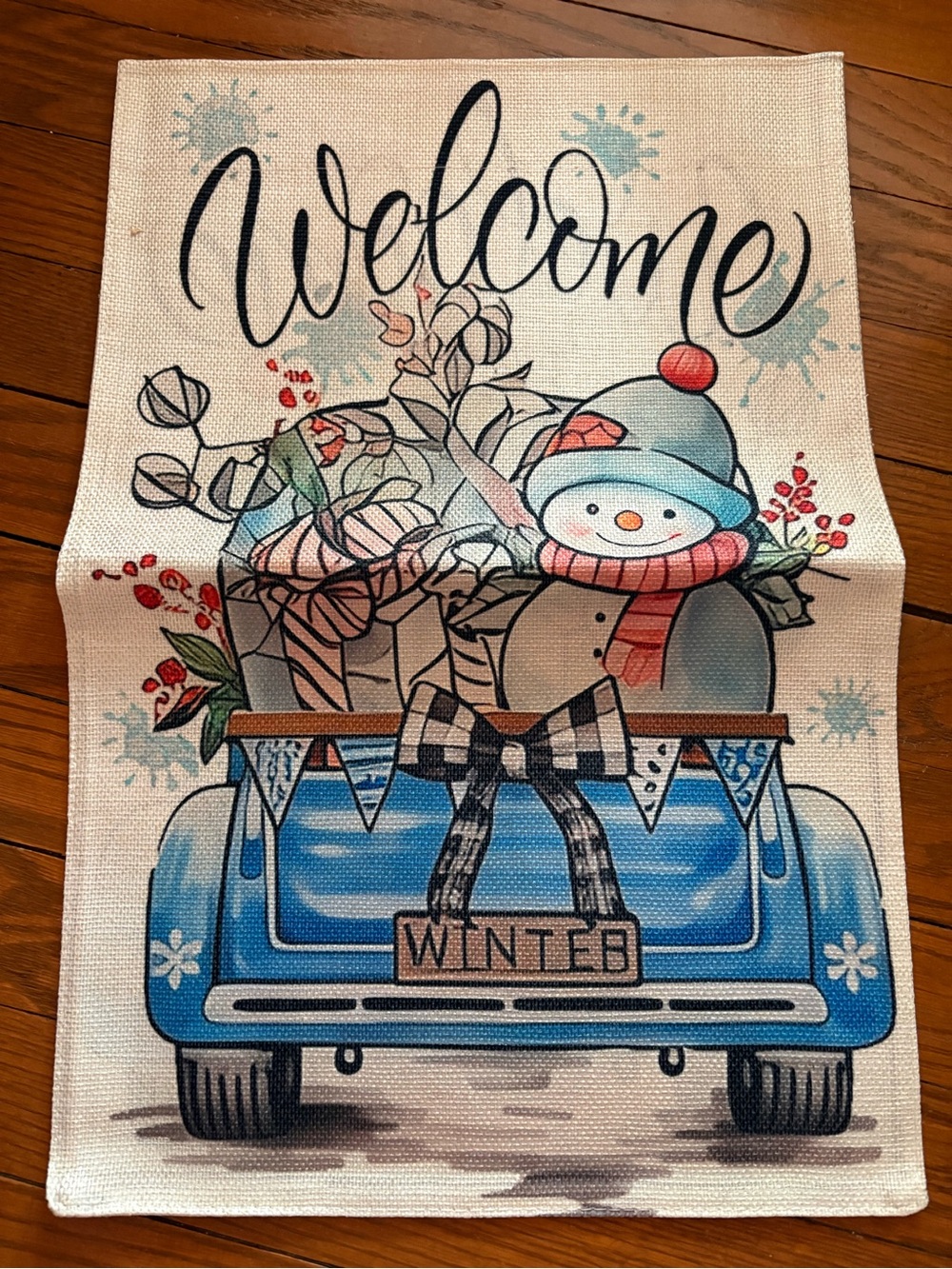 Garden Flag Winter Snowman 12” x 18” NWOT